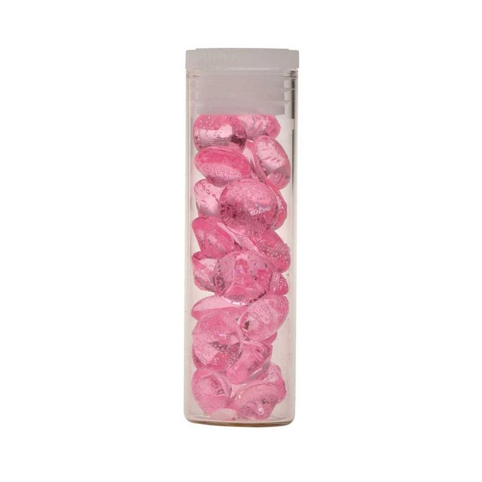 Spiselige diamanter, lys rosa 6mm - 40 stk