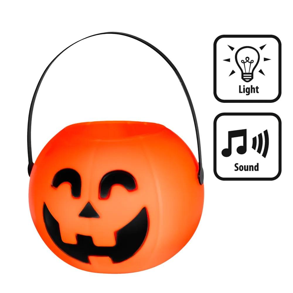 Halloween godtebøtte med lys og lyd