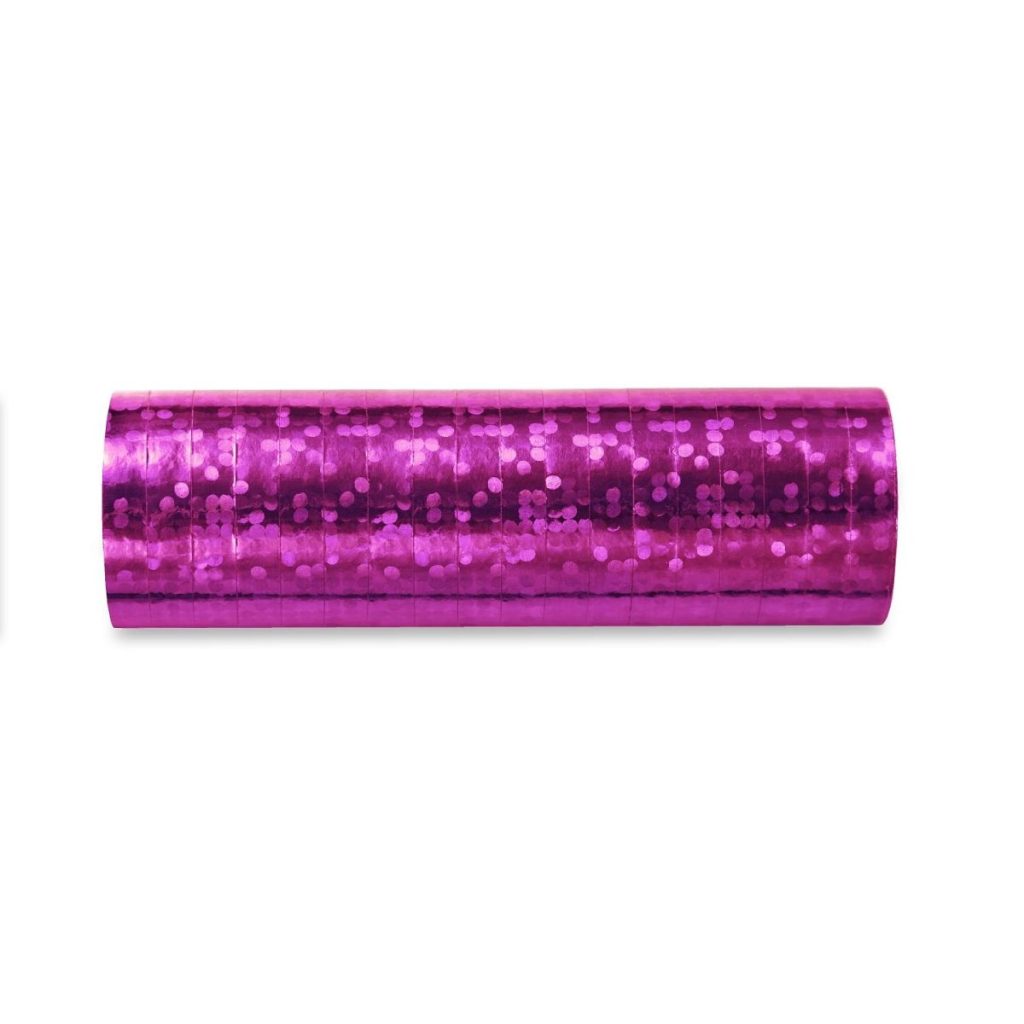 Serpentiner holografisk - mørk rosa