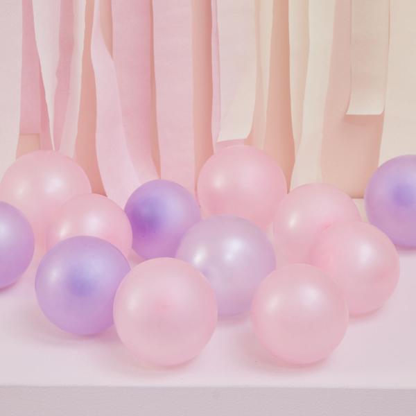 Ballonger lilla og rosa, 12 cm - 40 stk