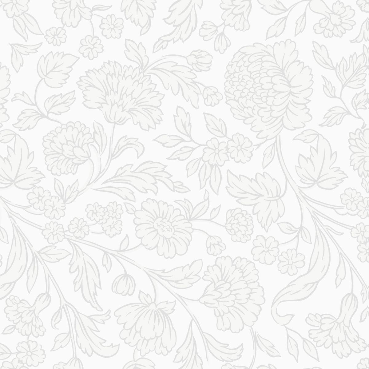 Servietter lunsj, blomstret perlemor hvit – 15 stk
