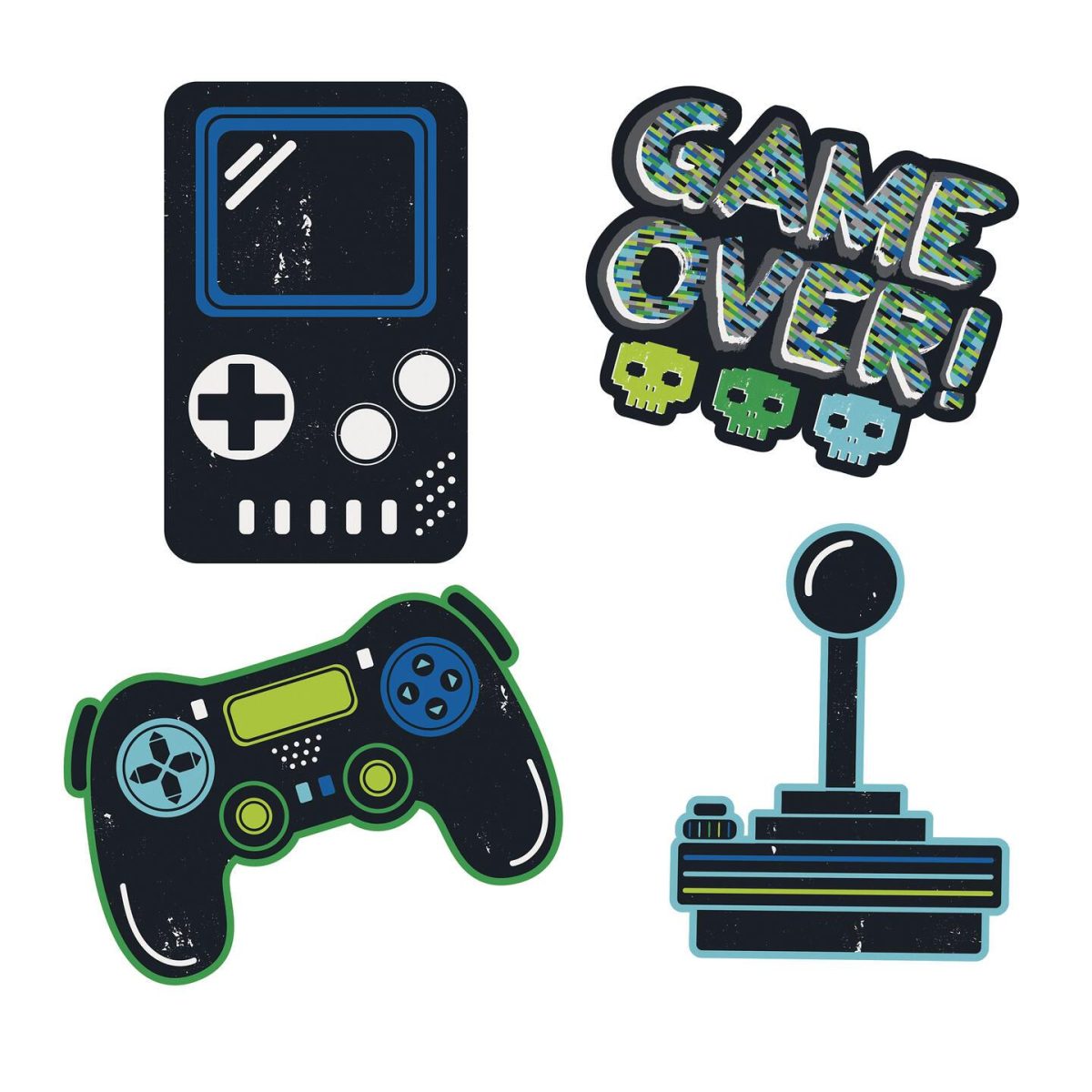 Veggdekor, gaming stor - 4 stk