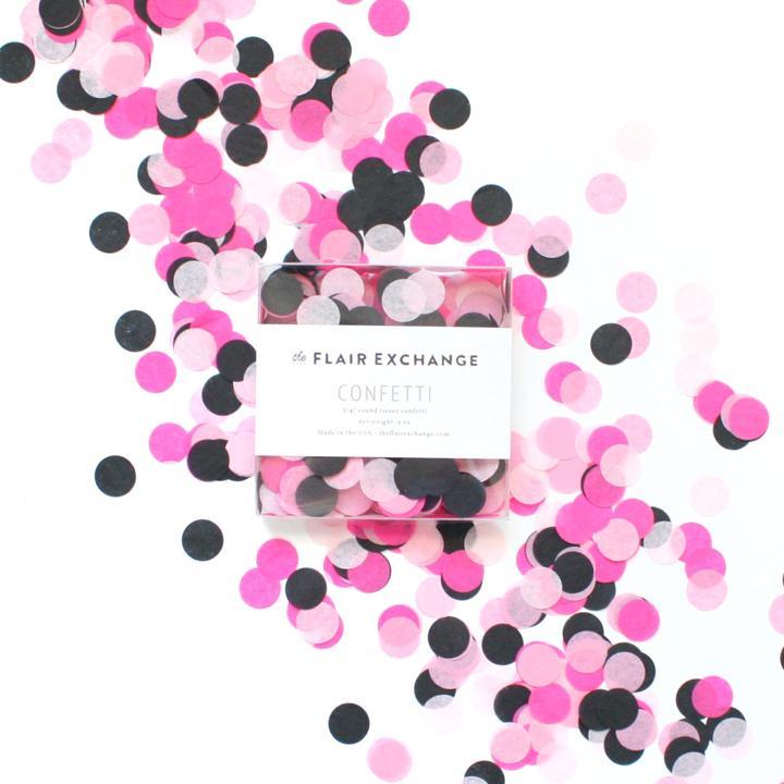 Konfetti - Rosa og svart