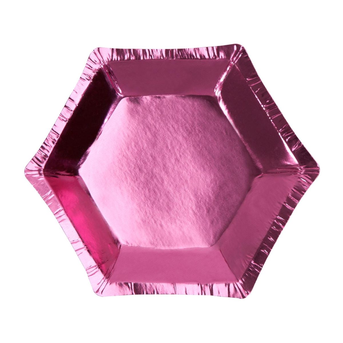 Papptallerkener mini, metallic rosa – 8 stk