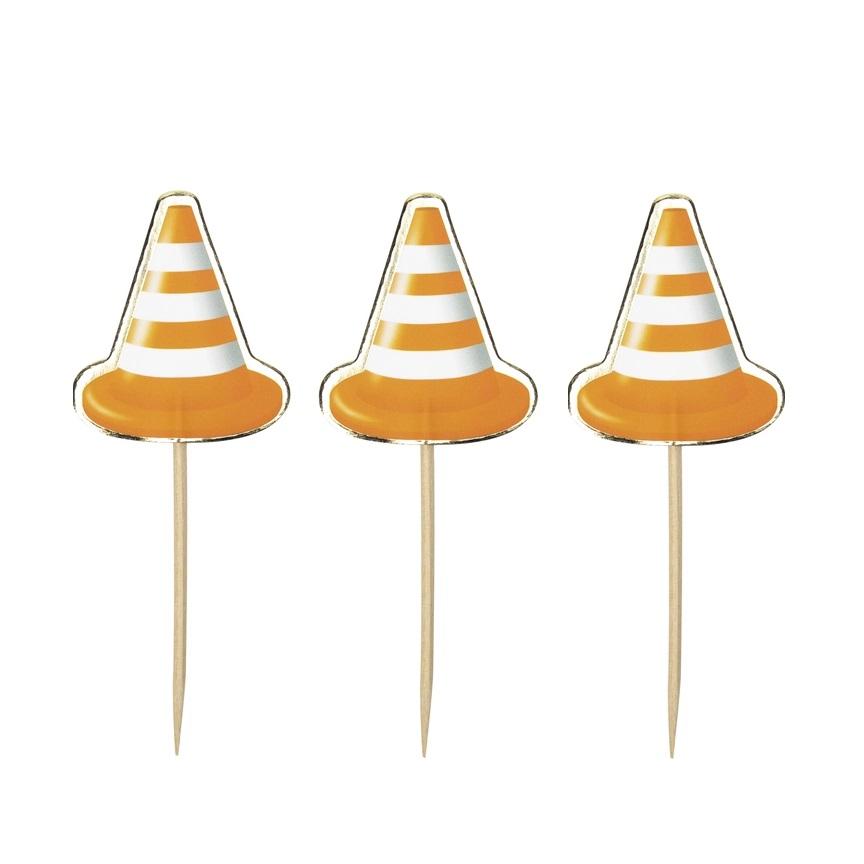 Cupcakepynt, trafikk kjegler - 10 stk