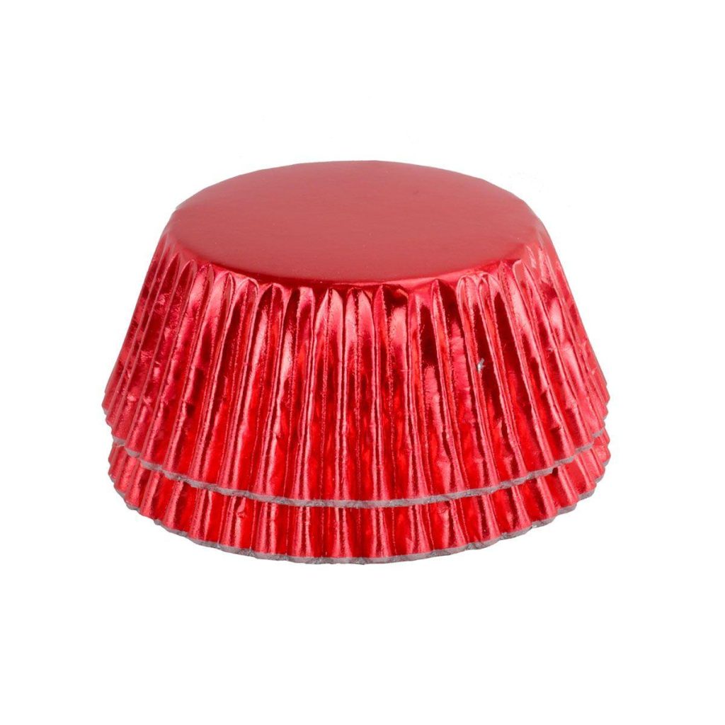 Cupcakeformer, metallic rød – 48 stk