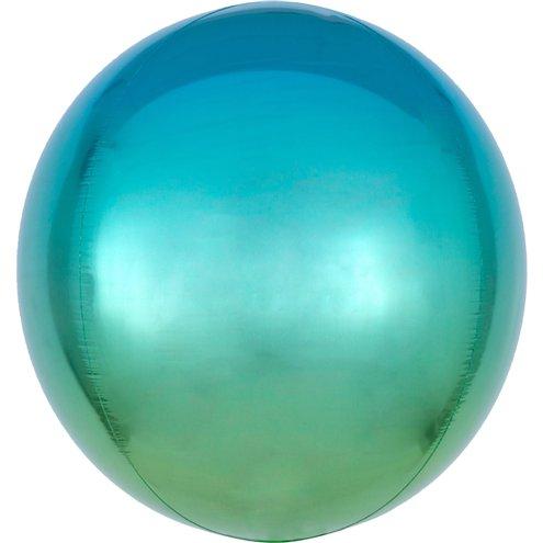 Orb ballong, ombre - blå og grønn