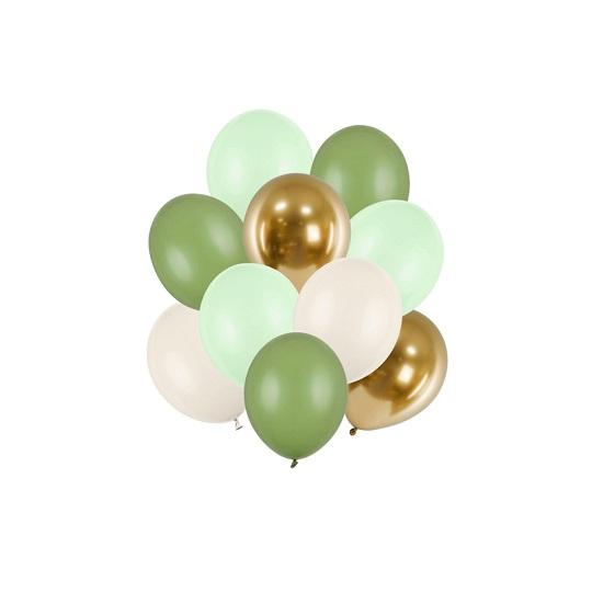 Ballonger, natur og grønn - 10 stk