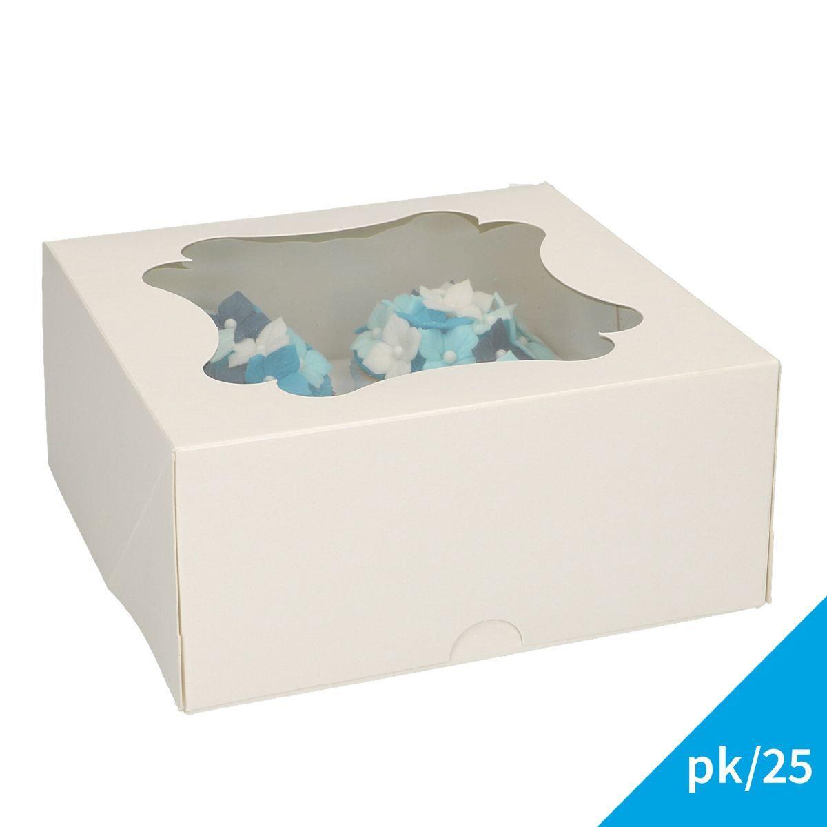 Cupcakes-esker Hvit, for 4 stor/8mini - 25pk