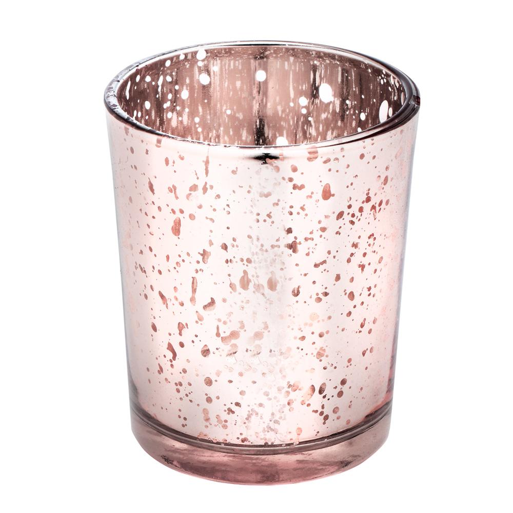 Telysholder glass, liten - Rosegull
