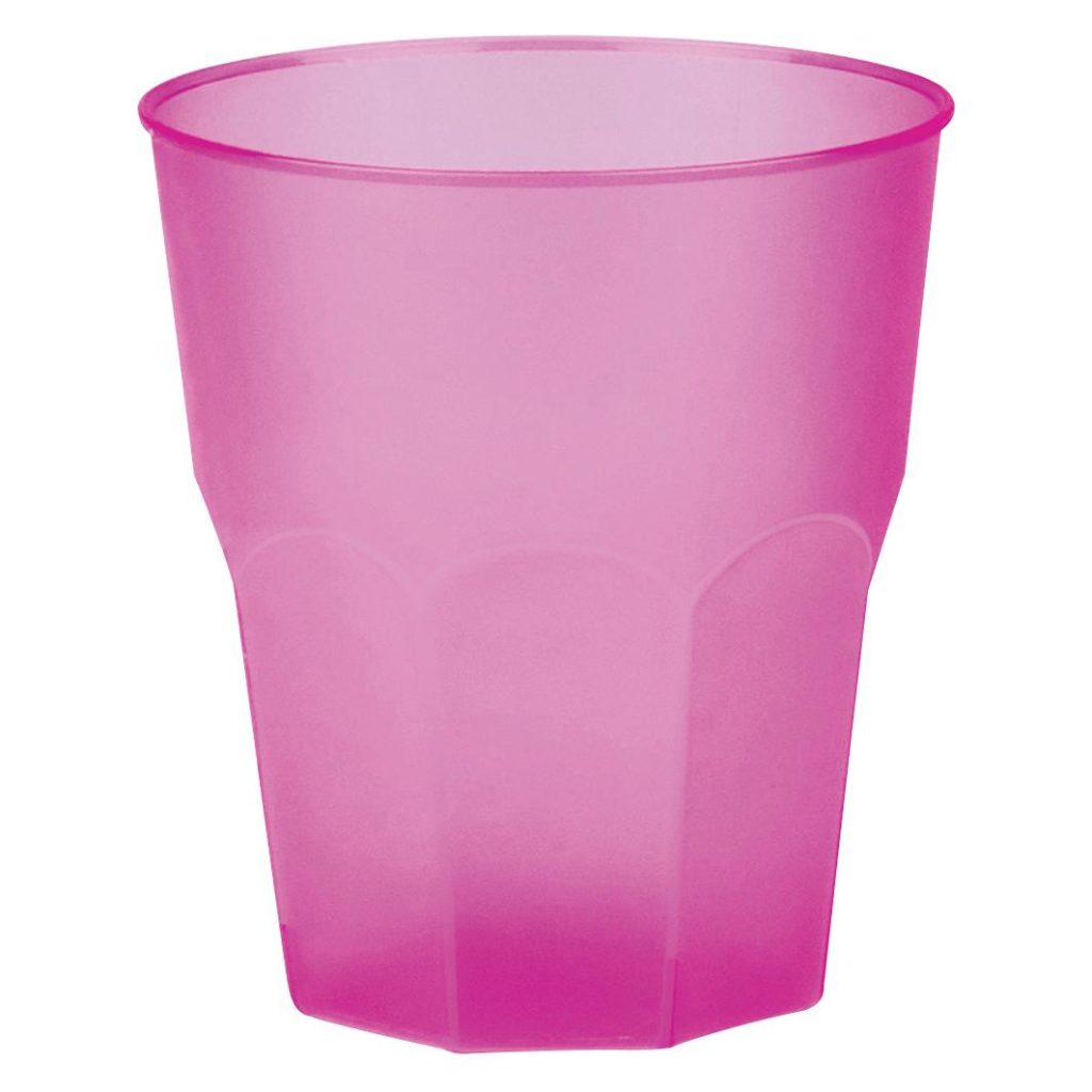 Gjenbruksbeger 20 stk, hardplast – Rosa