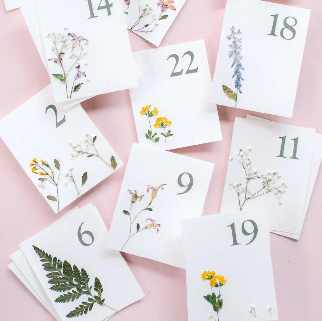 Bordtall med blomster, 1-10