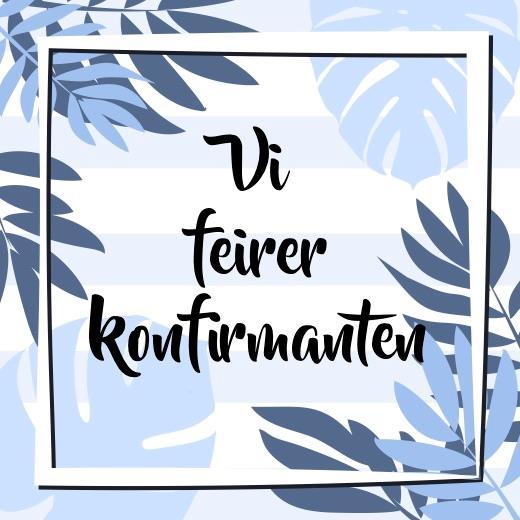 Servietter, Vi feirer konfirmanten, blå blader – 20 stk.
