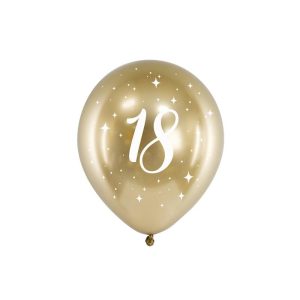 Ballonger chrome gull 18, 30 cm - 6 stk