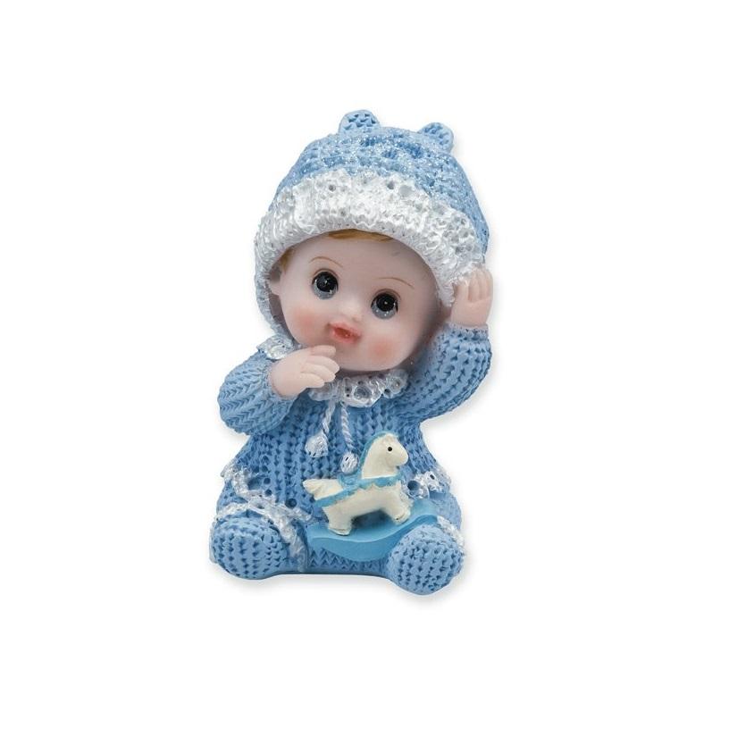 Kakefigur, sittende baby - Blå
