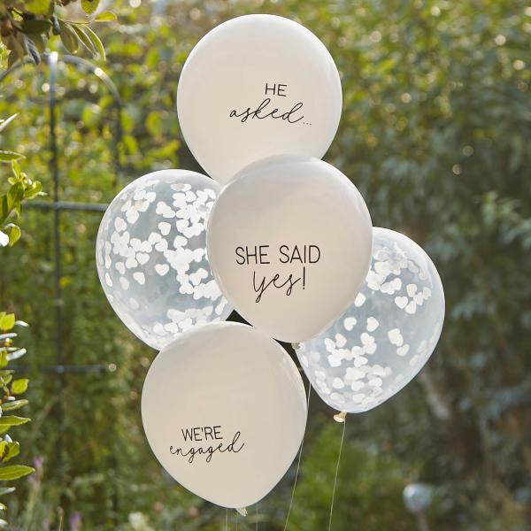 Ballongbukett, she said yes - 5 stk