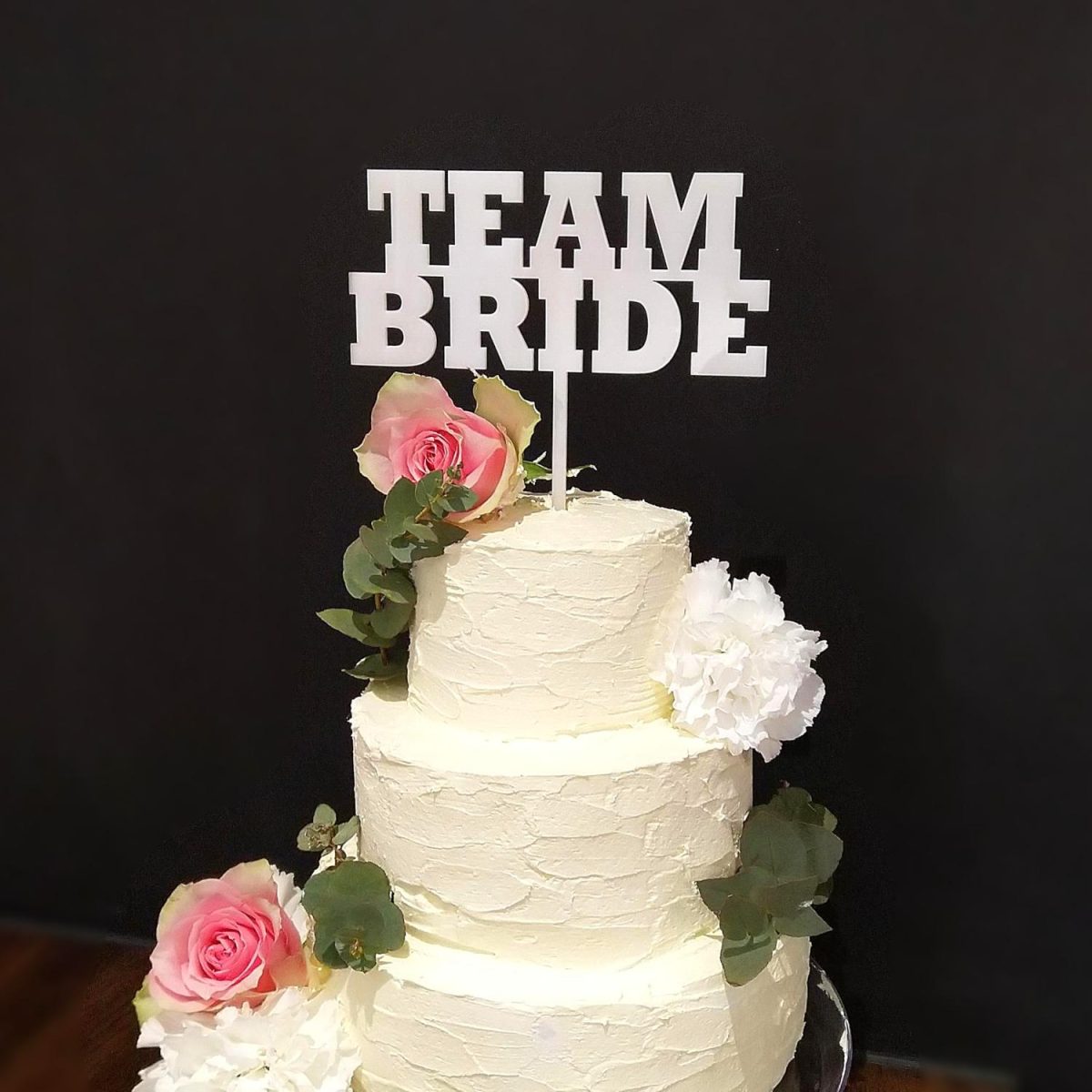 Kakepynt utdrikningslag, hvit - Team Bride