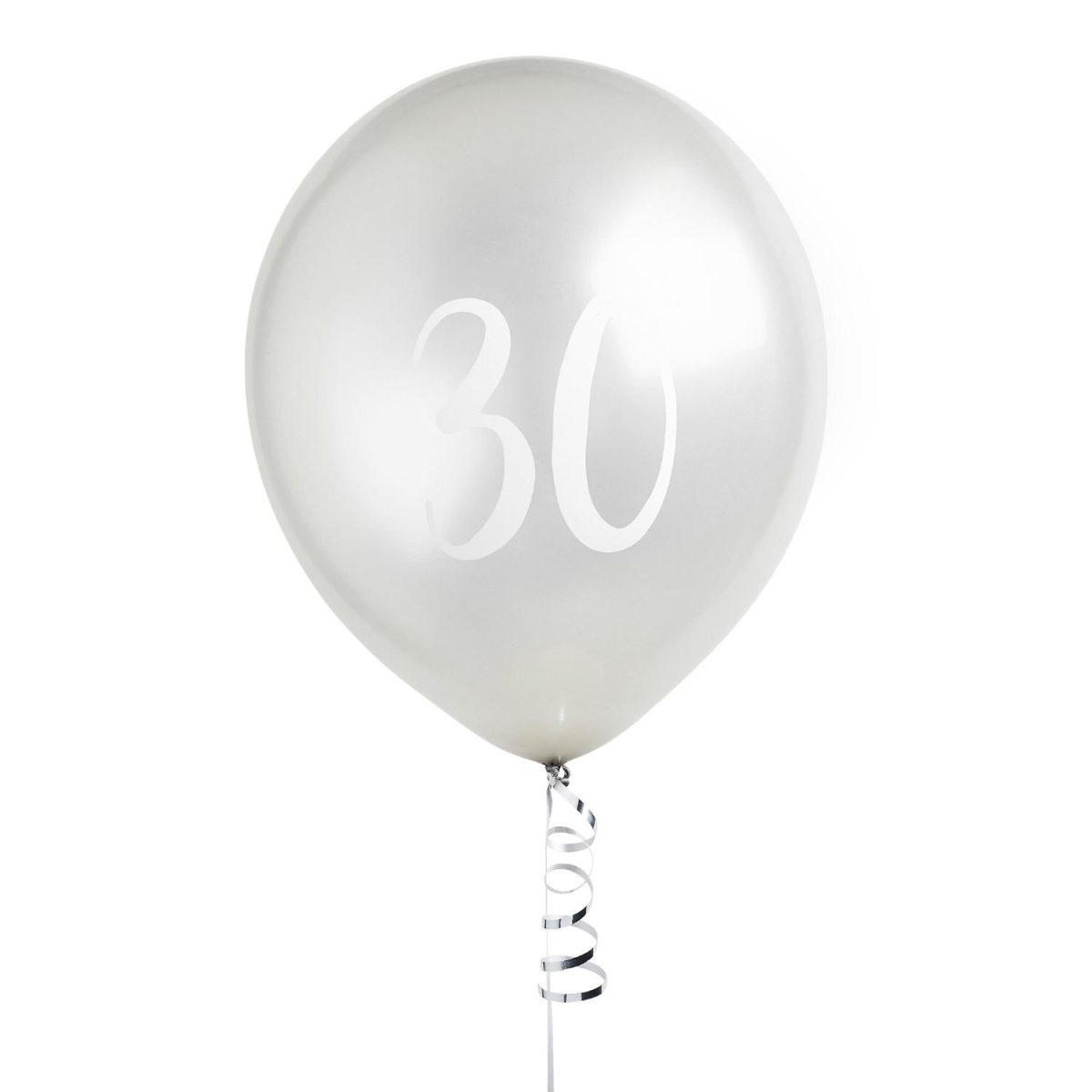 Ballonger metallic sølv 30 - 5 stk
