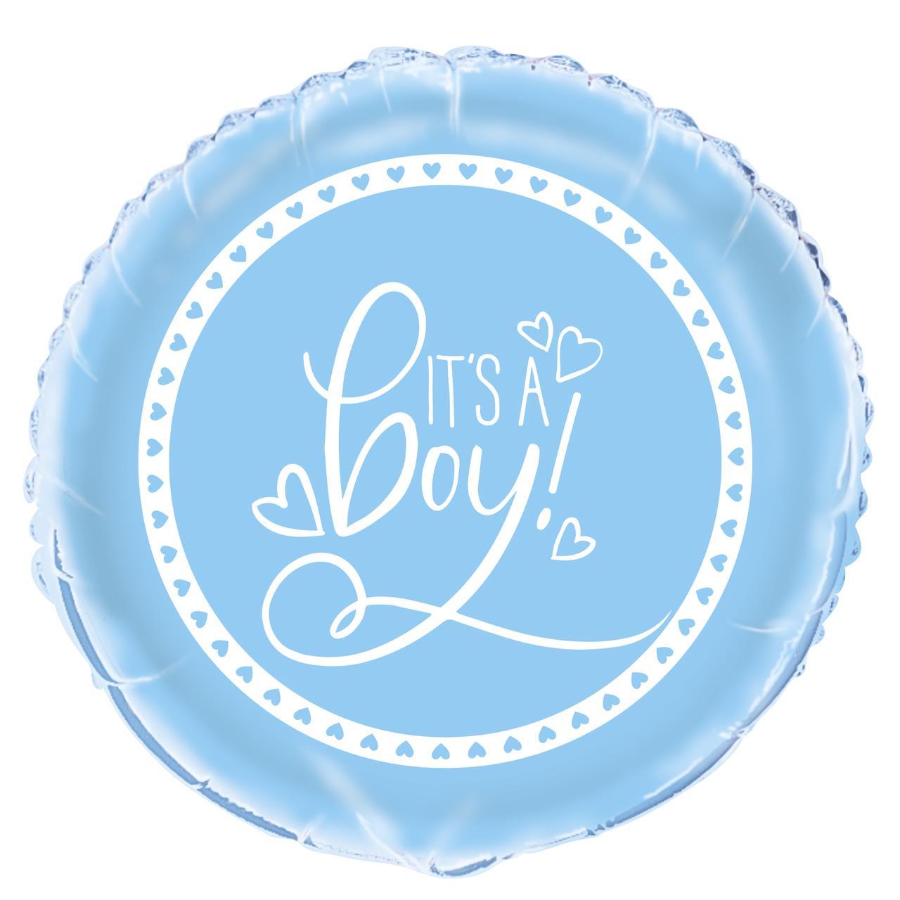 Folieballong, rund - it's a boy