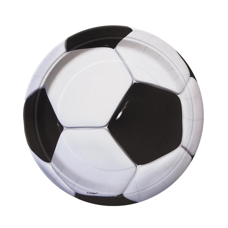 Papptallerkener fotball, 22 cm - 8 stk