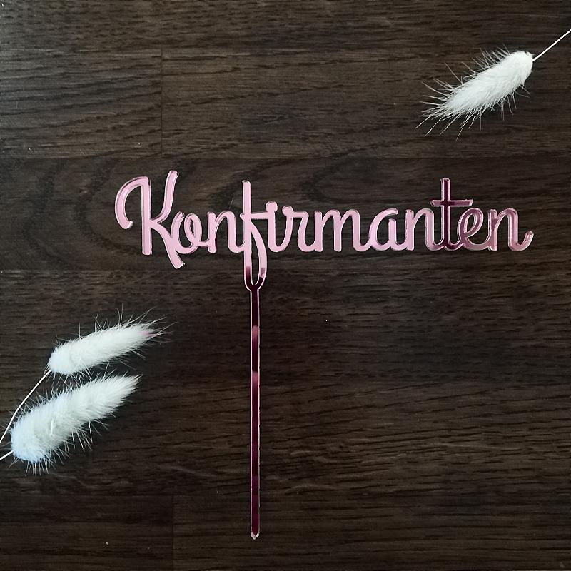 Kakepynt, speil rosegull - Konfirmanten
