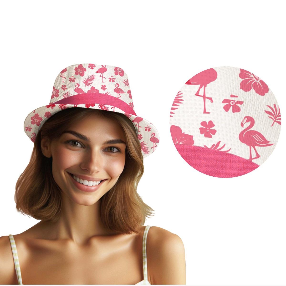 Strandhatt med flamingo