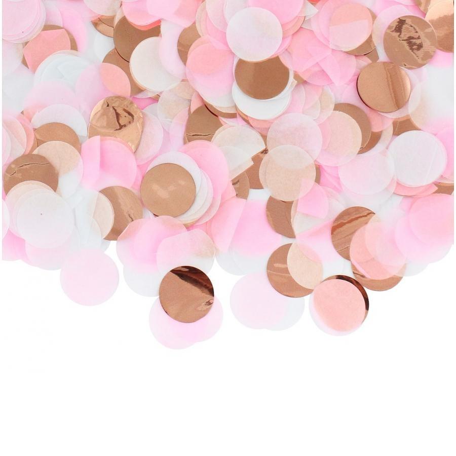 Bordkonfetti - rosa miks med metallic rosegull