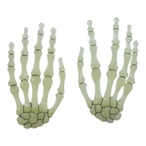 Skjeletthender, Glow in the dark – 6 stk