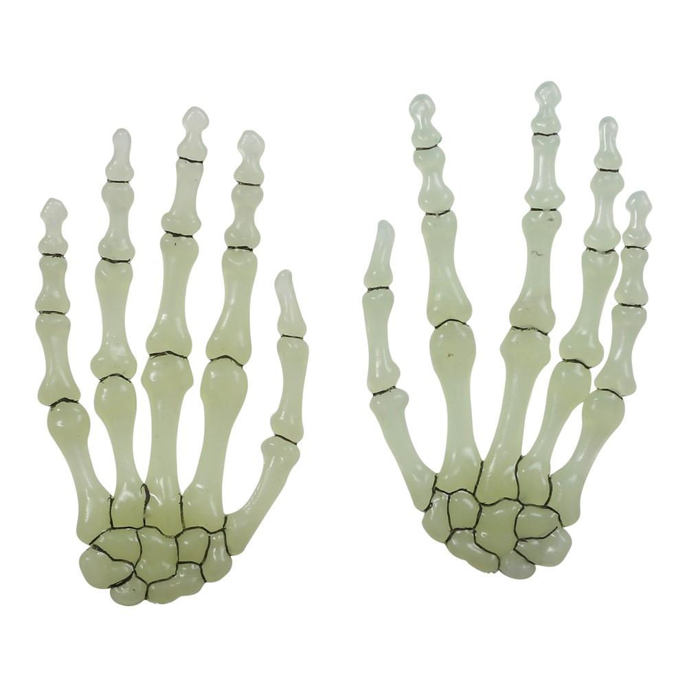 Skjeletthender, Glow in the dark – 6 stk