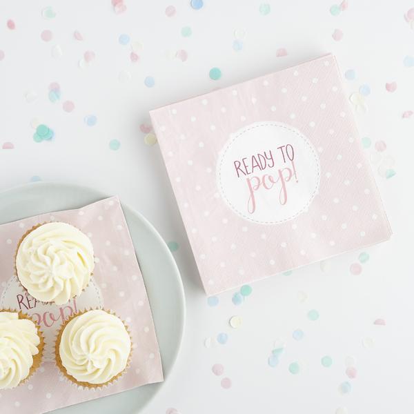 Servietter ready to pop, rosa – 20 stk