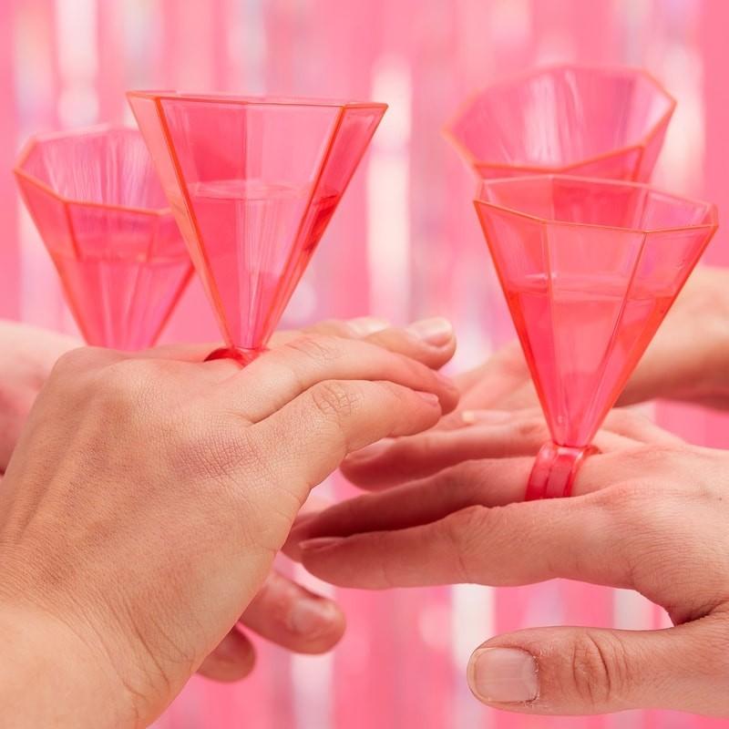 Shotglass ring, rosa - 6 stk