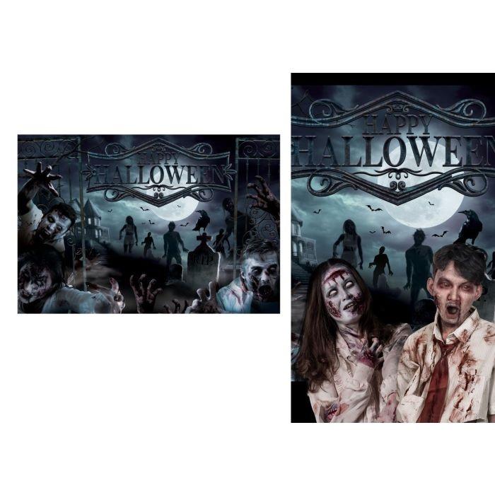 Zombier, fotobakgrunn Halloween - 220cm