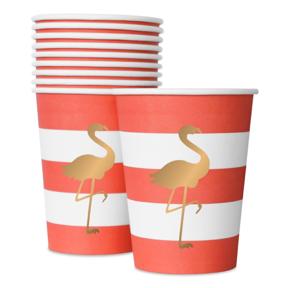 Pappkopper elegant flamingo – 8 stk