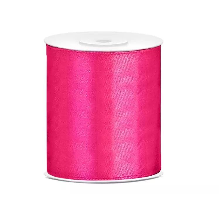 Silkebånd 100mm, mørk rosa – 25 m