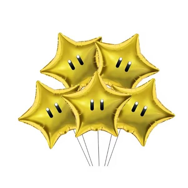 Ballongbukett stjerner, super mario - 5 stk