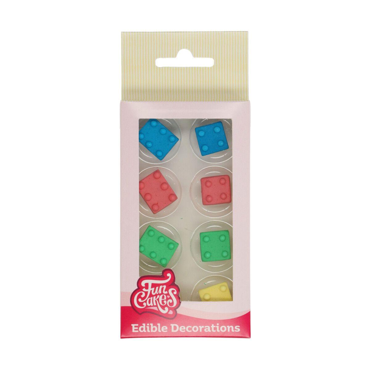 Spiselig kakedekor legoklosser - 8 stk