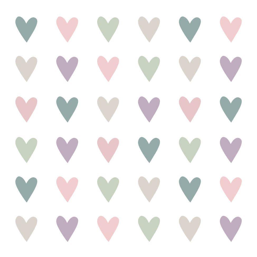 Servietter, pastell hjerter - 20 stk