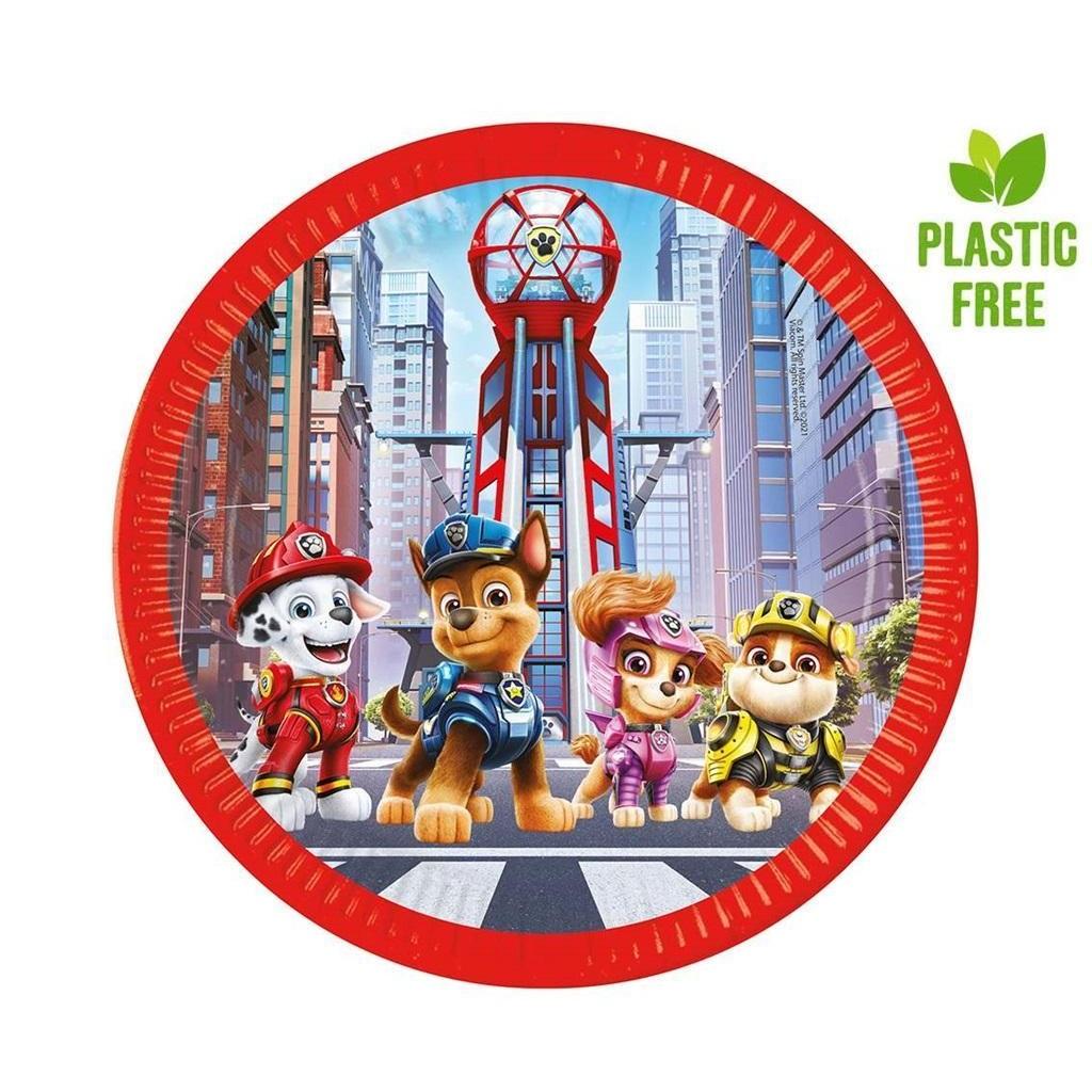Papptallerkener 23cm, Paw patrol i sentrum - 8 stk