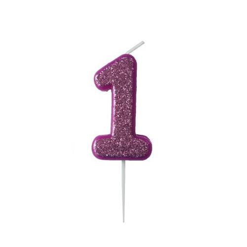 Kakelys tall - lilla glitter