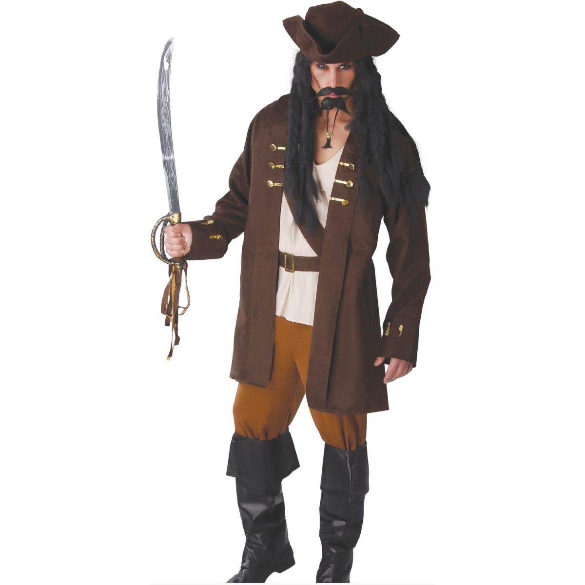 Piratkaptein kostymesett brun
