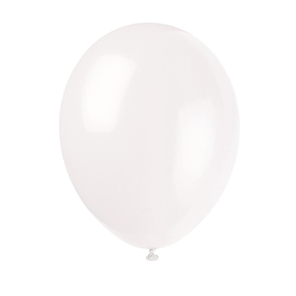 Ballonger metallic 30 cm, hvit - 10 stk
