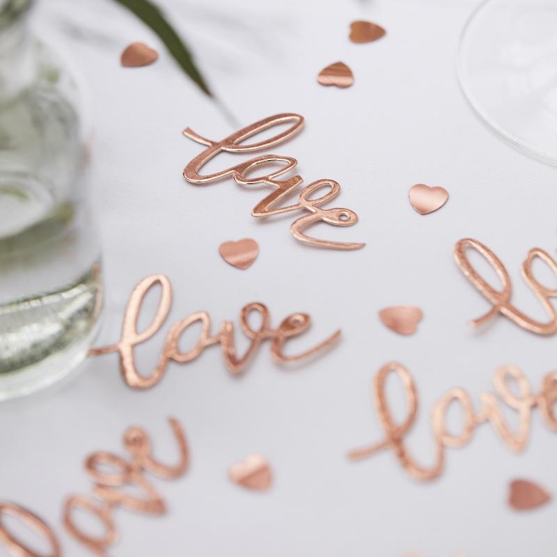 Bordkonfetti, love - rosegull