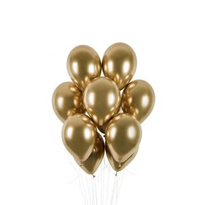 Ballonger chrome gull, 12 cm - 50 stk