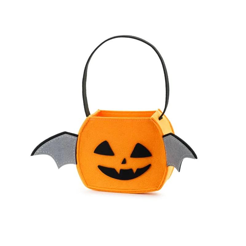 Halloween godtebøtte tekstil - gresskar