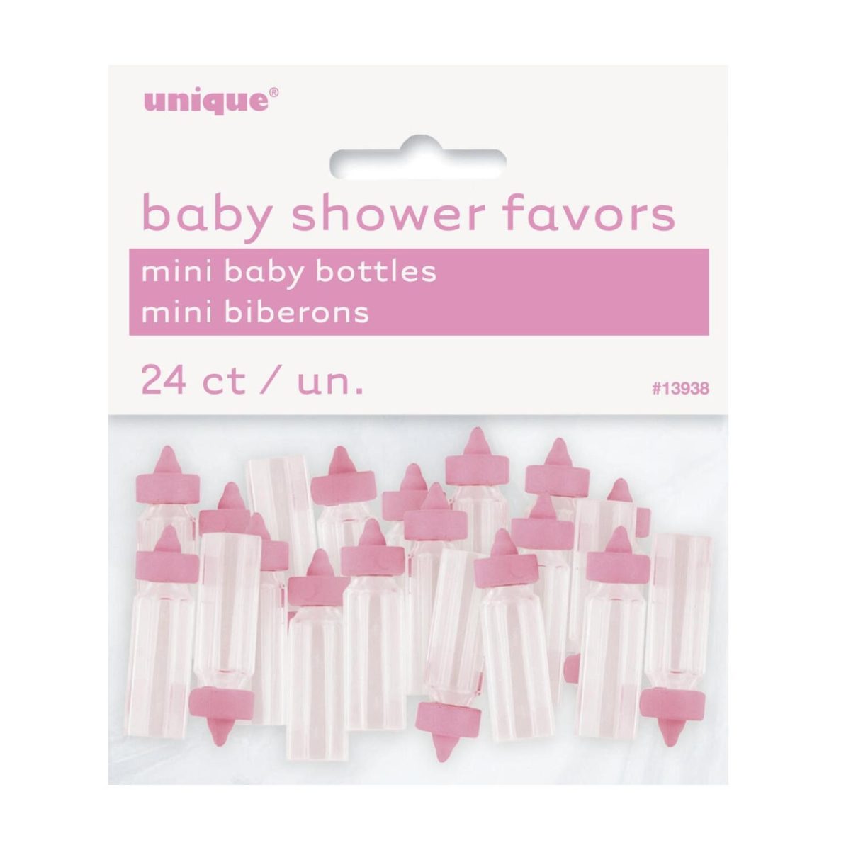 Bordpynt, tåteflasker mini rosa – 24 stk