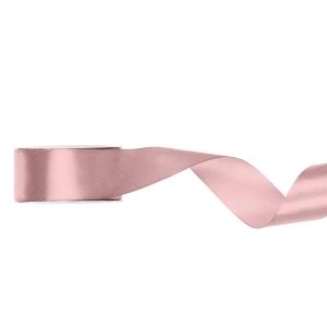 Silkebånd 25mm, lys dusty rose – 25 m