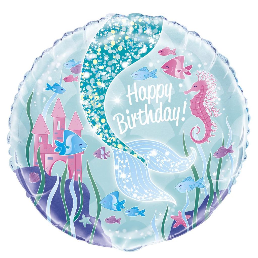 Folieballong - Havfrue Happy Birthday