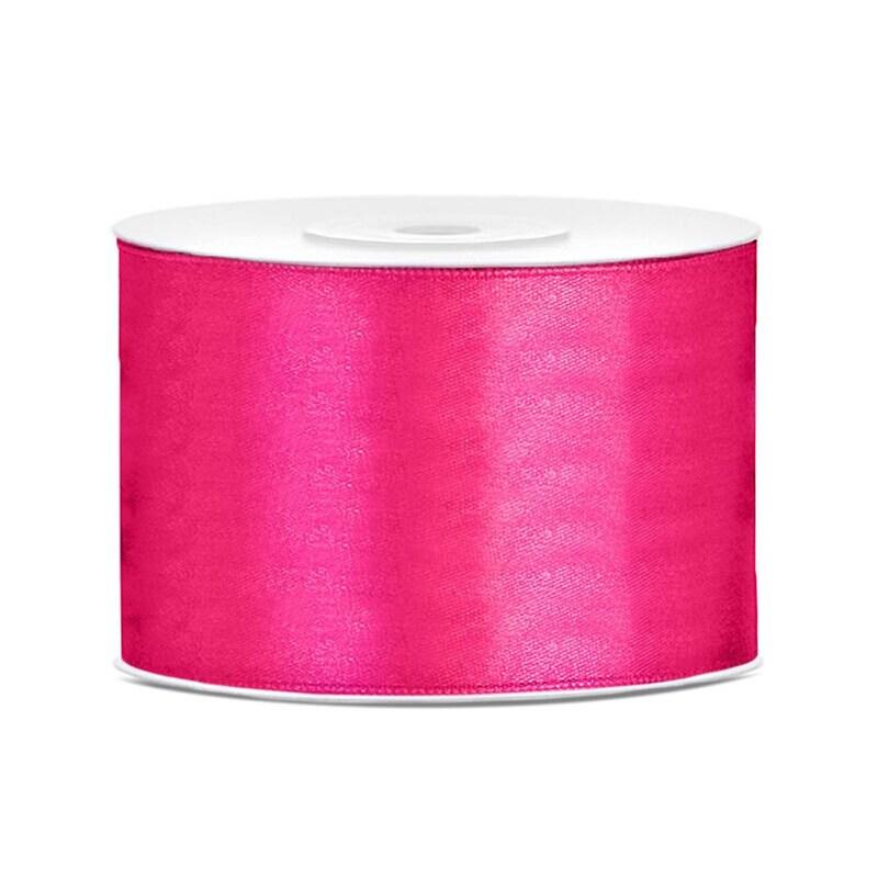 Silkebånd 50mm, mørk rosa – 25 m