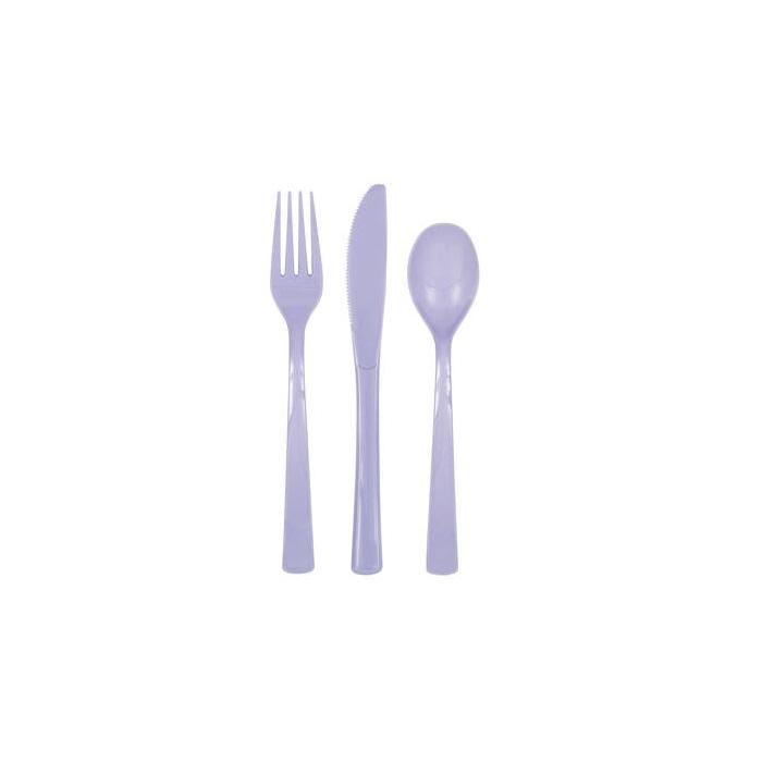 Plastbestikk, Lavendel - 18 deler