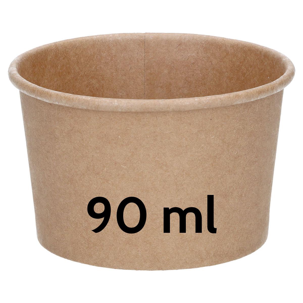 Isbeger papp, brun 90 ml - 50 stk